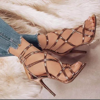 

Women High Heel Sexy Sandals Wedding Pumps Gladiator Women Heels Summer Ladies Shoes Female Fashion Open Toe Sandals Stiletto