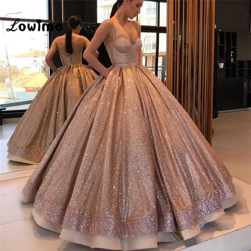 Ball Gown Prom Dresses 2018 Spaghetti Straps Robe De Soiree