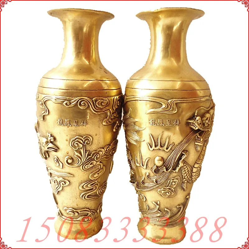 

Bronze statue copper vase decoration Large copper vase a pair of home decoration crafts Bronze