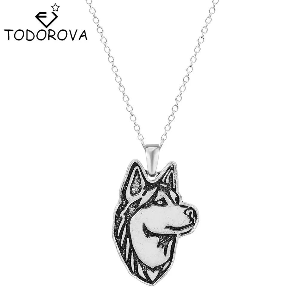 

Hot Sale Siberian Husky Dog Animal Necklace & Pendants Pet Lovers Birthday Gift Women Fashion Jewelry Bijouterie Big Discount