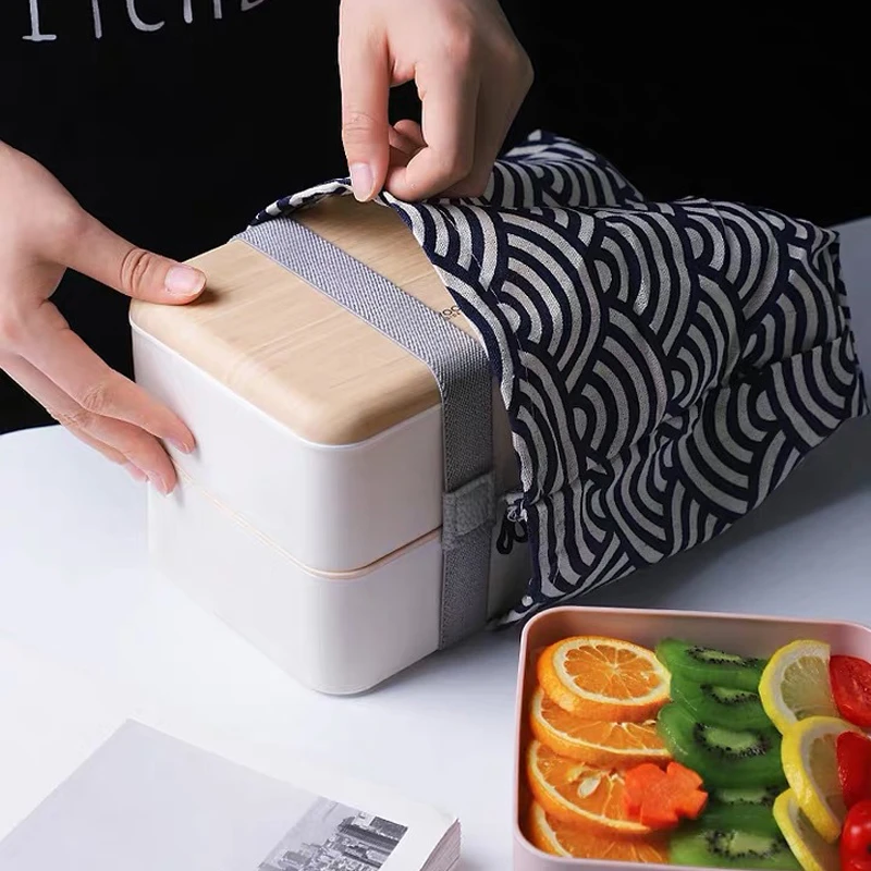 ACEBON микроволновый двухслойный Ланч бокс 1400 мл деревянный салат Bento box BPA бесплатно