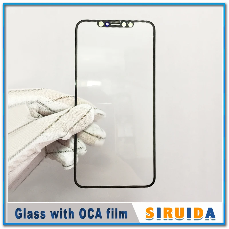 Переднее ЖК стекло 2 в 1 с пленкой OCA для iPhone 10 X XR XS зеркальный сенсорный экран