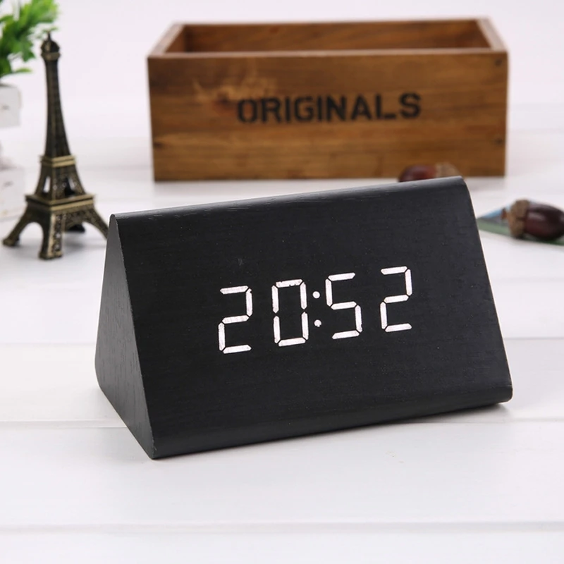 Sound-Control-Triangle-Wooden-LED-Alarm-Clock-Digital-Thermometer-Calendar-Black-Wood-White-Light_800x800