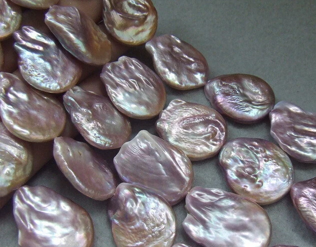 

xiuli 000639 Natural Purple Freshwater Keshi Pearl Teardrop Loose Beads Strand 15.5