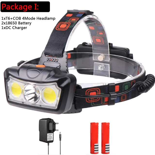 packet I Pocketman 8000LM светодиодный налобный фонарь T6+ COB светодиодный головной светильник головная лампа вспышка светильник фонарь Фонари головной светильник Применение 18650 батарея для кемпинга - Испускаемый цвет: packet I