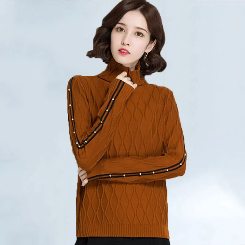 

Women Sweater Goat Cashmere Pullovers New Brand Winter Warm Turtleneck Skirts Fashion Tops Female sueter mujer invierno 2019