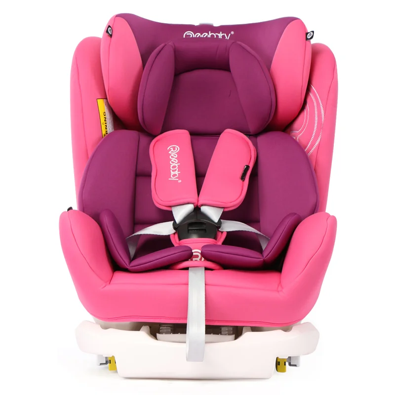 Интерфейс ISOFIX для сиденья безопасности новорожденных детей 0-12 лет может сидеть и Recline Регулируемая двухсторонняя установка - Цвет: pink
