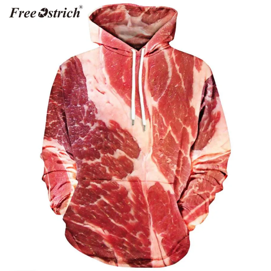 

Free Ostrich Sweatshirt Unisex Hooded Men Women 2019 Clothes 3D Printed Raw Meat Pullover Long Sleeve Tops Dropshipping A2230