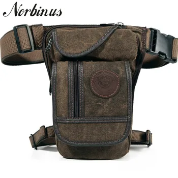 

Norbinus Men's Canvas Drop Leg Bag Waist Fanny Pack Belt Hip Bum Military Travel Motorcycle Multi-purpose Messenger Shoulder Bag