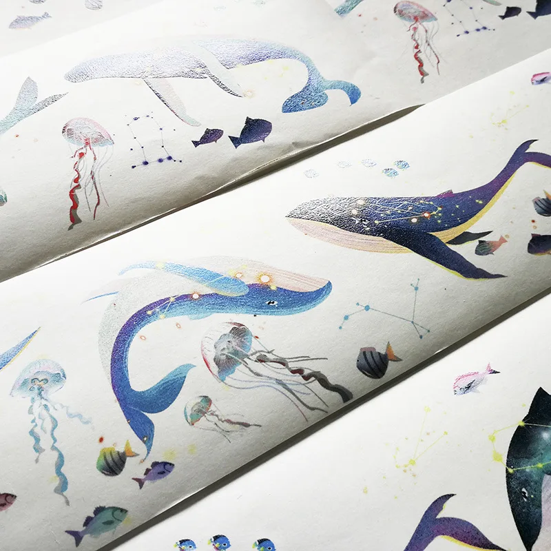 

6 cm Wide Big Whale Sea Animal Special Washi Tape DIY Scrapbooking Sticker Label Masking Tape School Office Supply