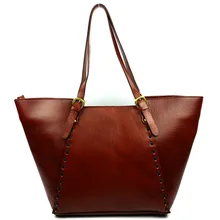 Women Shopper Bag New Fashion Genuine Leather Brand Bag Woman Vintage Casual Shoulder Totes