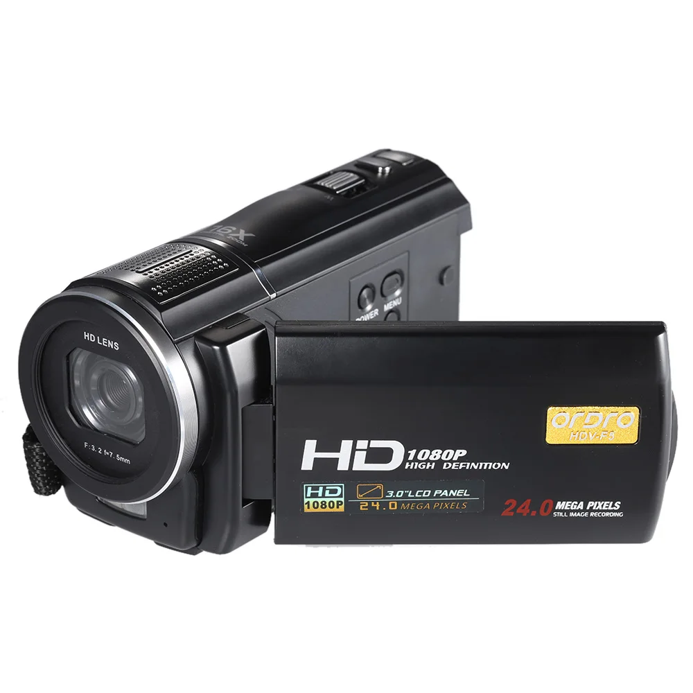 ORDRO 1080 P HD HDV-Z8 3,0 дюймов TFT lcd Сенсорная видеокамера с экраном 24MP 16X цифровая зум Камера анти-встряхивание CMOS - Цвет: standard