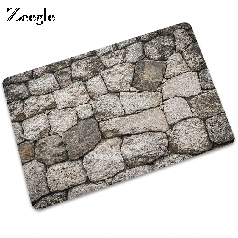

Zeegle Door Mats For Living Area Entrance Floor Mat Stone Pattern Bath Rugs Non-slip Bedroom Carpet Bathroom Rugs
