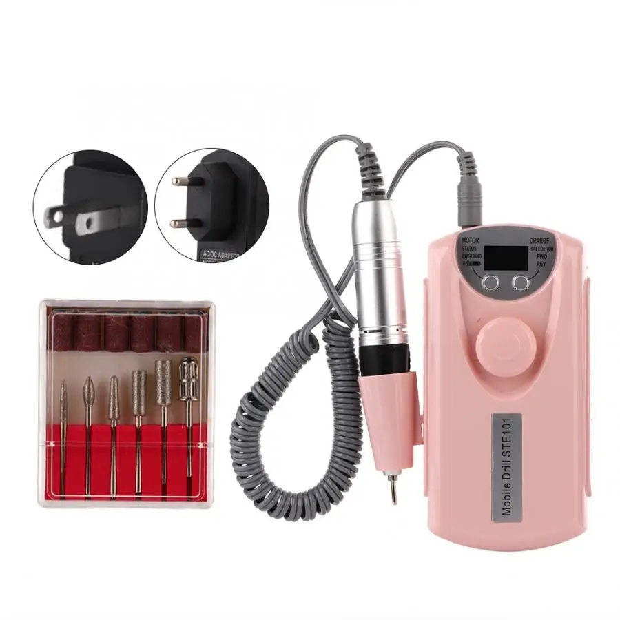 Portable Rechargeable Polisher Electric Nail Art Drill Pen Polish Manicure Drill Pen Machine 100-240V
