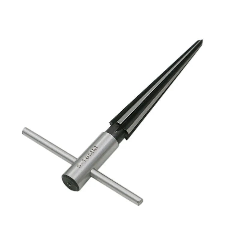 

5-16mm Bridge Pin Hole Hand Held Reamer T Handle Tapered 6 Fluted Chamf Reaming Woodworker Cutting Tool Core Drill Bit