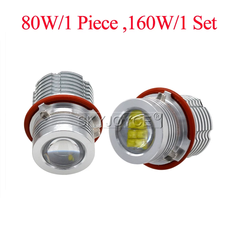 SKYJOYCE 2018 New E39 80W LED Angel Eyes 6500K White DRL Hole Ring Car Styling E39 E60 E63 E53 E65 E83 E87 160W LED Marker Kit (112)