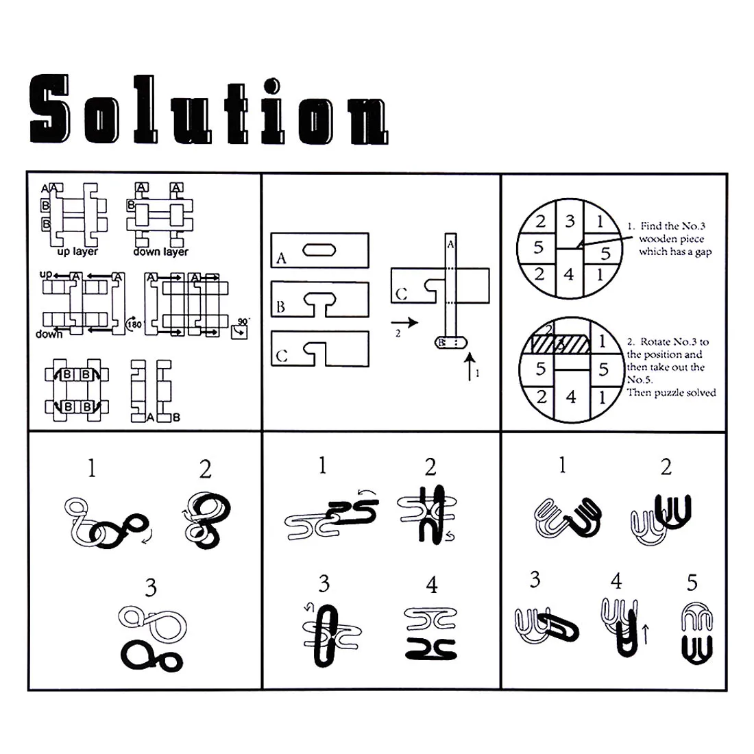 UTOYSLAND 6pcs/set Metal Puzzle Wire IQ Mind Brain Teaser Wooden Puzzles Game Educational Toys for Children Adults Kids Gift