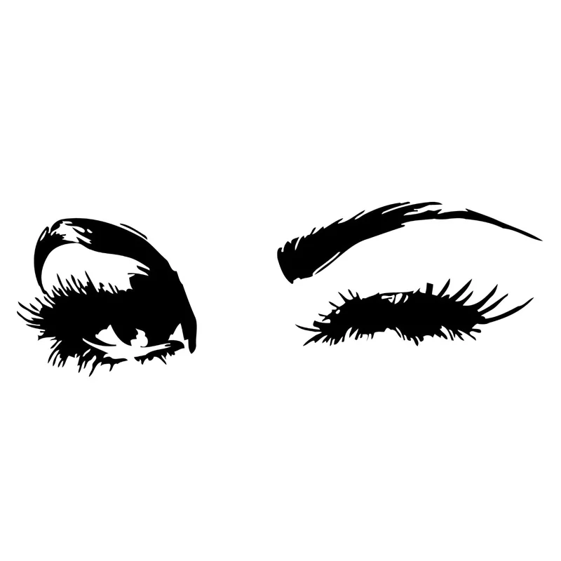 

18.1cm*6.1cm Eyes Beauty Salon Fashion Vinyl Car Sticker Black/Silver S3-6087