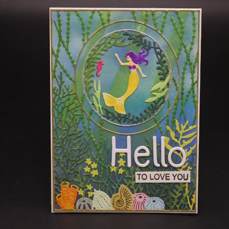 

Glita Creatif mermaid metal cutting die frame scrapbooking for albulm photo embossding paper card craft supply dies and stamps