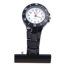 Практичный черный кварцевый механизм медсестры брошь Fob туника Карманный кулон часы