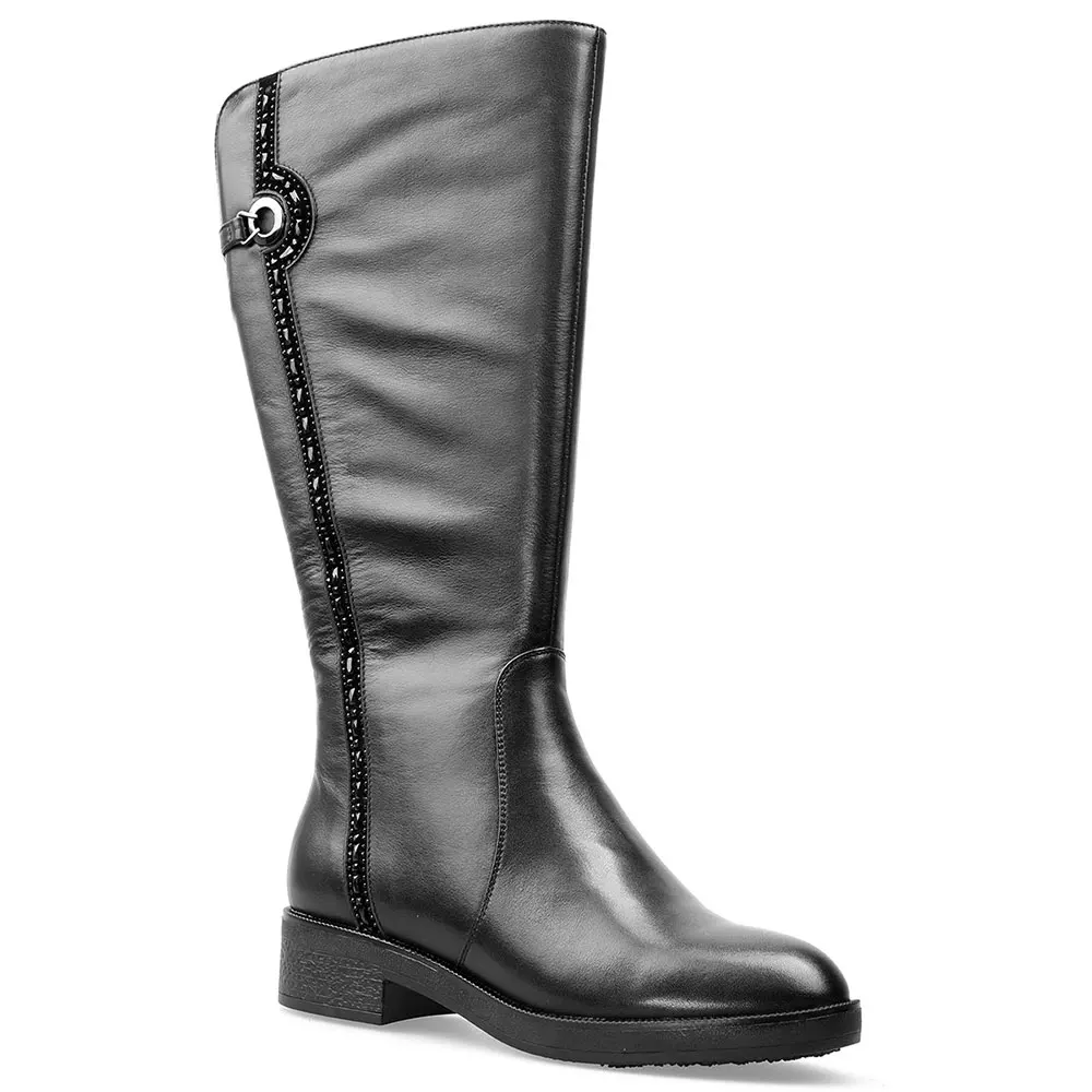 De Mujer Lujo Animales Lana Mebi Botas Invierno Auténtico Felpa Moda Cuero Y Caliente Becerro Pieles Zapatos Negro Rusia qAqBxR