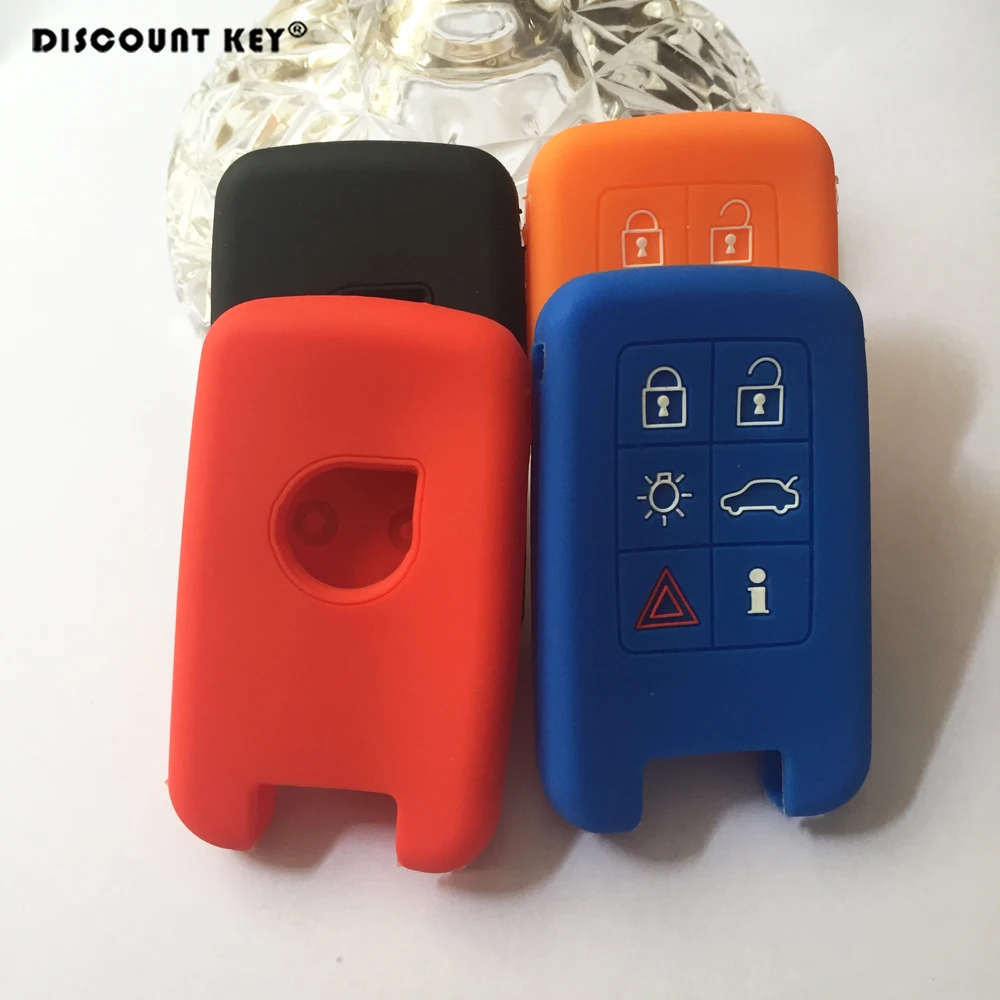 

Silicone Car Key Cover Case for Volvo V40 S80 XC60 S60L V60 6 Buttons Smart Auto Remote Control Cover Keyless FOB Key Cover Bag