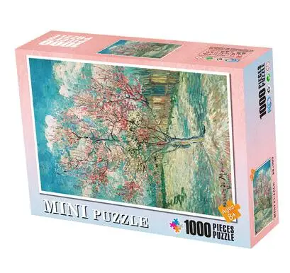 Мини-пазлы мозаика с пейзажем 1000 штук взрослые бумажные головоломки мультяшный паззл Пазлы для детей Обучающие игрушки, подарки - Цвет: As shown