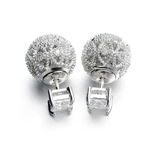 Модный кубический цирконий Ретро полые шарики Двухсторонние серьги гвоздики для женщин винтажные Свадебные украшения подарки на день матери