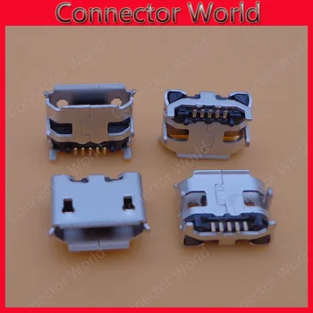 

100X MICRO mini USB charging port for phone tablet android 5 P Pin 7.2mm for Lenovo Zte Huawei Coolpad ,4 foot DIP,BIG Ox horn