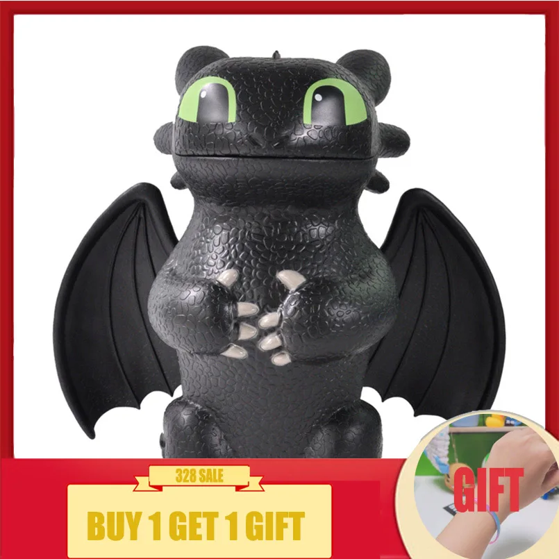 

19cm How To Train Your Dragon 3 Toothless Night Fury PVC Action Figure Water Cup Toys Toothless Popcorn Bucket Toys For Children
