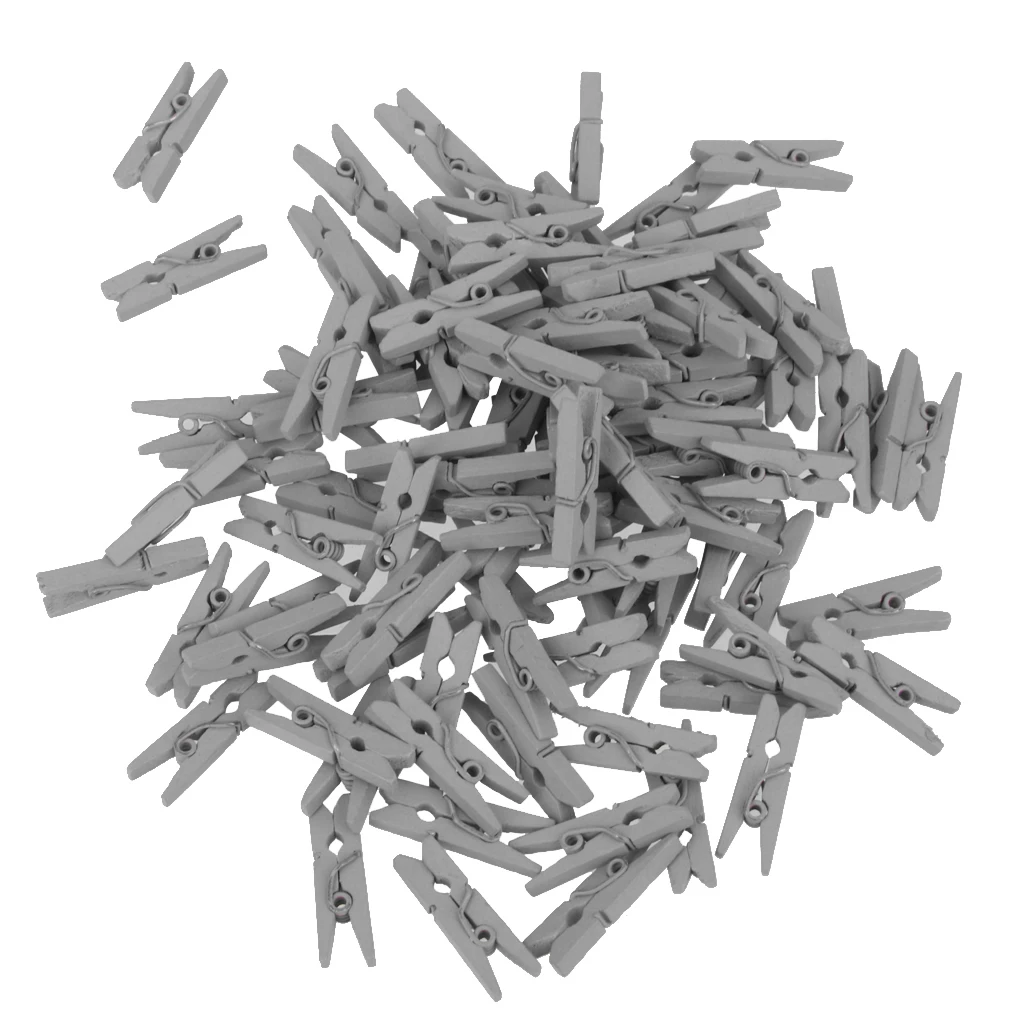 50 Mini Wooden Craft Pegs Clothespin Paper Photo Clothes Clips for Scrapbooking