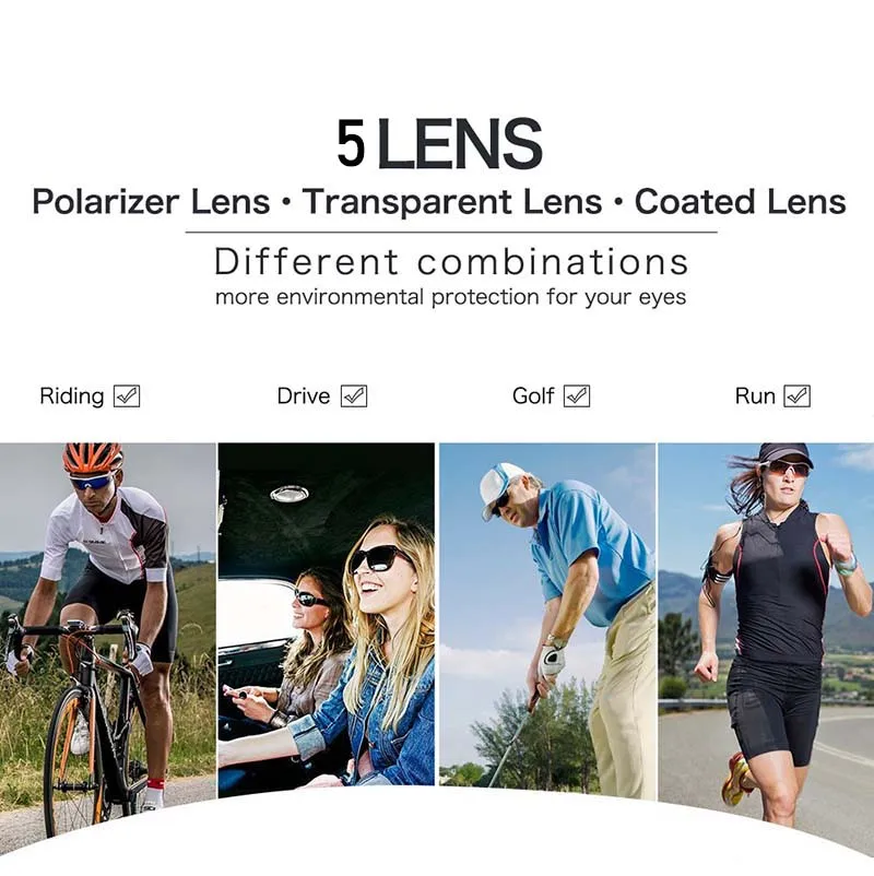 2019 Polarized 5 Lens Cycling Glasses Road Bike Cycling Eyewear Cycling Sunglasses MTB Mountain Bicycle Cycling Goggles UV400