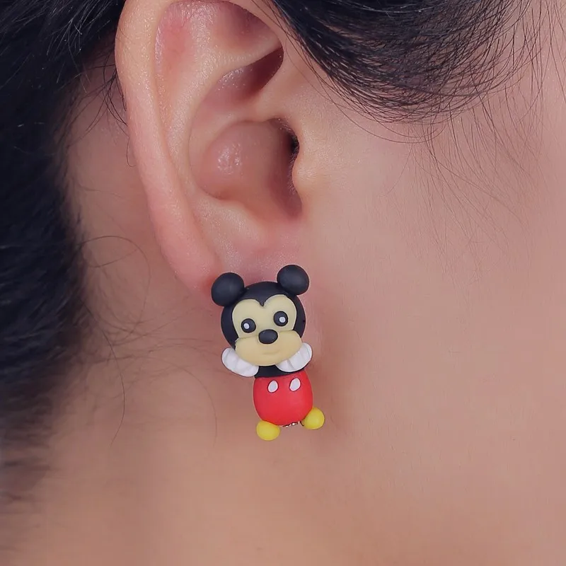

TTPAIAI 30 Brand Handmade Polymer Clay Lovely Mouse Earrings for Women Fashion 3d Animal Cute Stud Earring Cartoon Ear Best Gift