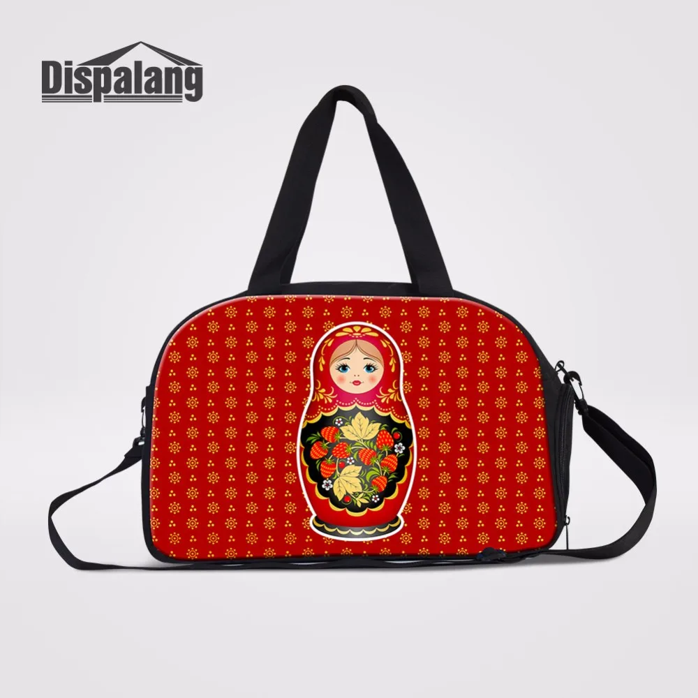 Matryoshka Doll Pattern Travel Totes For Women Cute Matryona Duffle Bag