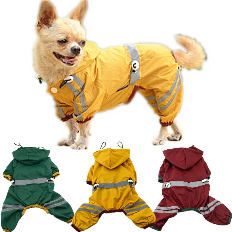 

XS-XXL Reflective Raincoat for Dogs Transparent Dog Raincoat Waterproof Hooded Cloak Summer Clothes for Dogs Dropshipping 40AT14