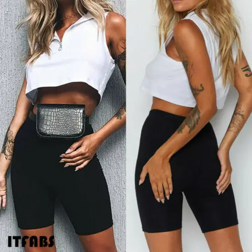 

Women's Basic Plain Stretch Under Skirt High Waist Active Leggings Sports Running Gym Fitness Knee Length Pants