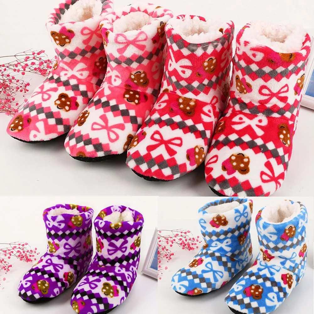 

Women Ladies Cotton Warm Indoor BOOTS Soft Plush Christmas Socks