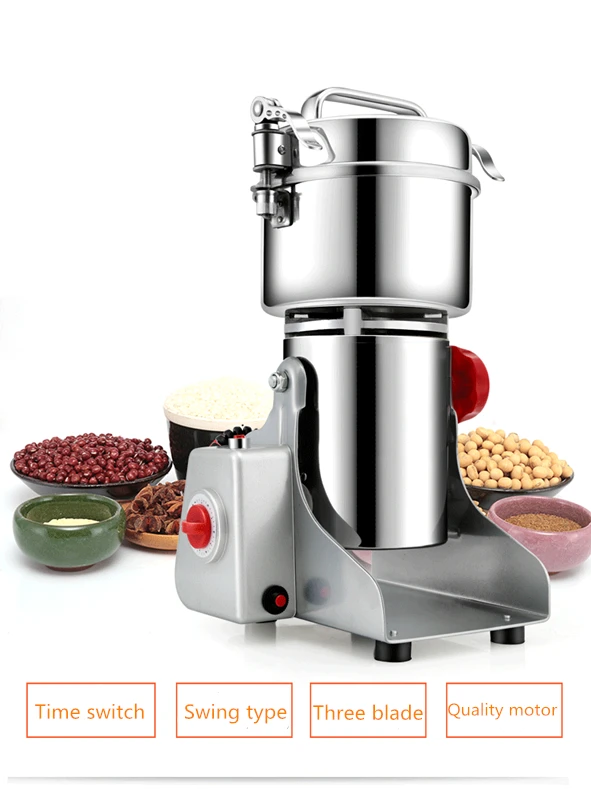 Electric Grain Grinder Mill Powder Machine High Speed Commercial Swing Type Grinder Machine for Herb Pulverizer Grinding Various Electric Grain Grinder Mill Powder Machine High Speed Commercial Swing Type Grinder Machine for Herb Pulverizer Grinding Various