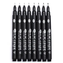 Художественный маркер, ручка разных размеров, черный пигмент, подводка на водной основе для рисования, почерк