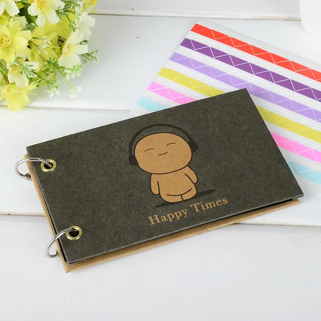 5'' Mini Cute Photo Album Black Sheet DIY Handmade Love Theme Colorful