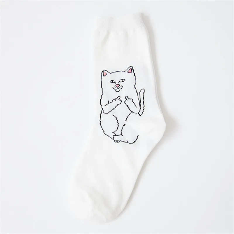 Сумасшедшие FLY смешные носки Cat носки с чужестранцем хип-хоп Harajuku носки скейтбордиста хлопок Повседневное носки для Для женщин Для мужчин Быстрая