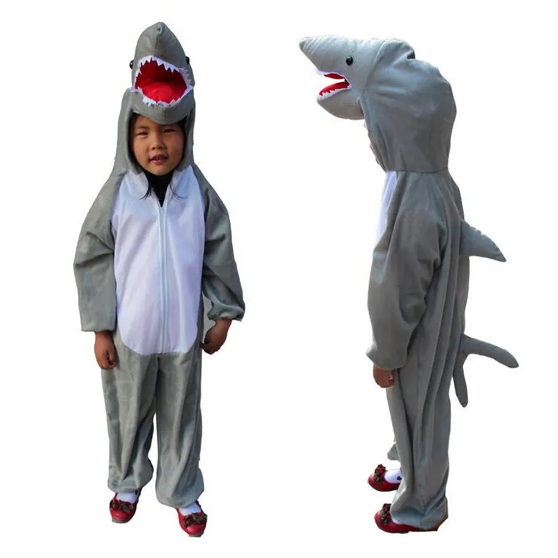 

Boys Girls Cartoon Animal Shark Cosplay Costume For Children Kids Performance Jumpsuits Fancy Dress Decor Halloween