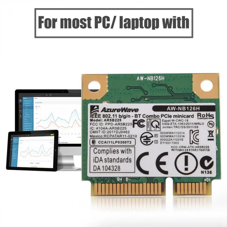 2 4G Bluetooth Wi Fi сетевая карта для Mini PCI E в 1 беспроводная слот карты DELL Asus Toshiba BenQ|wifi