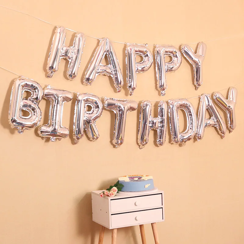 С днем рождения баннер Конфетти украшения Воздушные шары первый день рождения для маленьких мальчиков и девочек вечерние для детей и взрослых 1 год гирлянда овсянка - Цвет: silver birthday