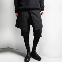 27-44 корейский Для Мужчин's Для женщин одежда личности брюки искусственная комплект из двух предметов тонкий три слоя повседневные штаны Haroun певица костюмы