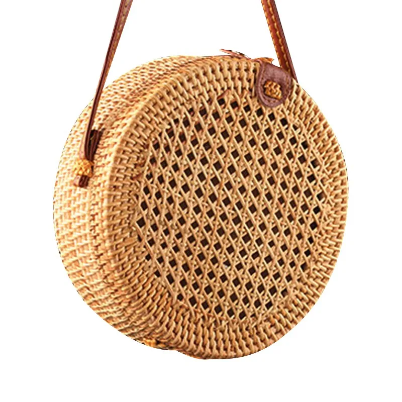 

Multi-purpose Beach Rattan Bag Makeup Organizer Cosmetics Shopping Women Straw Storage Tote Summer Handbag Shoulder Bag