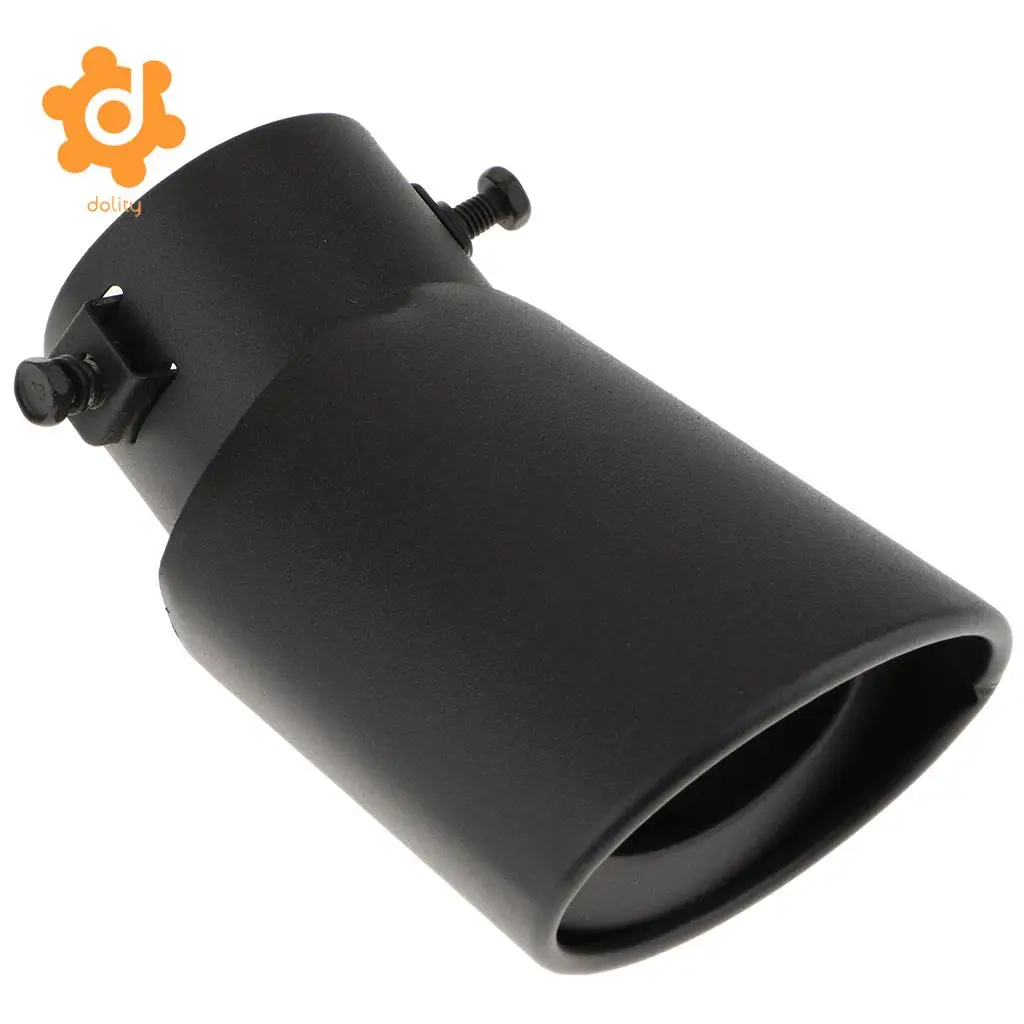 Universal Black Stainless Steel Car Rear Round Exhaust Pipe Tail Muffler Tip