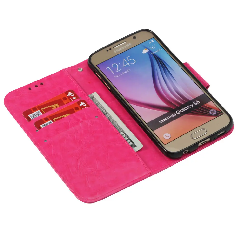 Винтажный флип чехол для Samsung Galaxy S6 S 6 G920 G920F G920FD Duos кожаный телефона SM