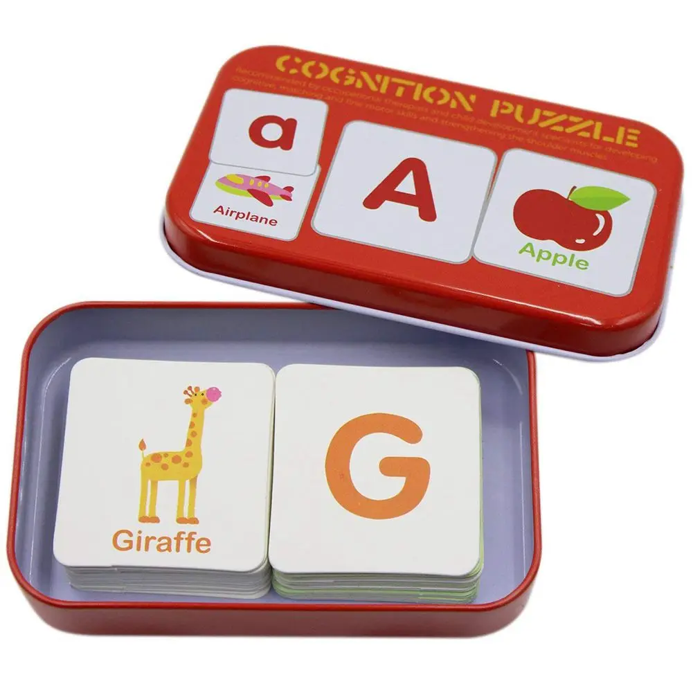 Анти-слеза флэш-карты изучение алфавита головоломки карты, соответствующие головоломки когнитивные раннего обучения игрушки Алфавит