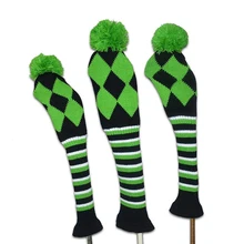 3pcs/set Green Color New Design Golf Club Head Covers Wooden Fairway Headcovers No1,3,5 Club Headcover for Golfer